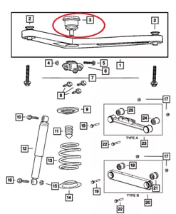 GENUINE MOPAR JEEP LIBERTY 2003-2007 REAR SUSPENSION UPPER BALL JOINT 52088647AC - Picture 1 of 4