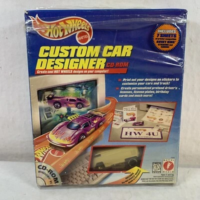 Hot Wheels Заказной Автомобильный Дизайнерский CD-ROM с Белым Автобусом VW! ПК 1997 - Изображение 1 из 3