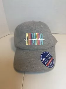 Champion Women’s Unisex Baseball Hat Cap Logo- Gray/ Multicolored Logo - Picture 1 of 6