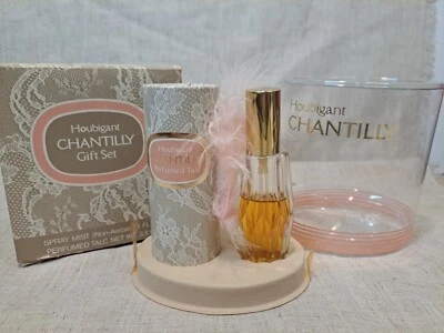 Vtg Houbigant Chantilly Spray Perfumed Talc Gift Set  Foto 1 de 4