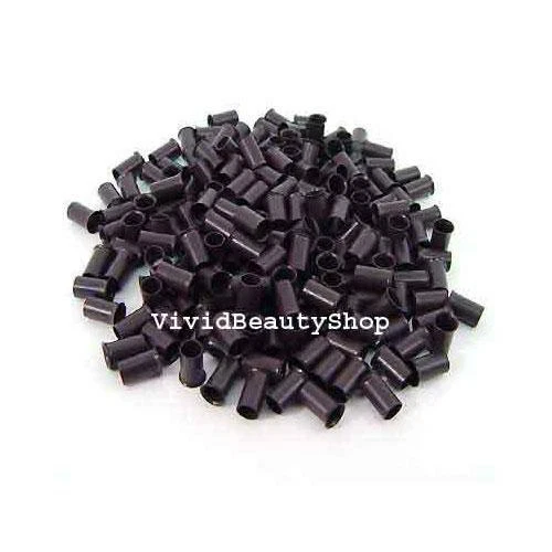 200 3.5mm Dark Brown Copper Tubes Bead Lock Micro Ring for I Tip Hair Extensions - Image 1 of 1