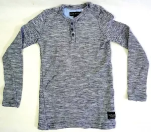 Silver Jeans Co. Camicia Henley a maniche lunghe blu navy a righe testurizzate per bambini tg. 7 - Foto 1 di 11