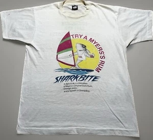 Vintage 1990 Windsurfing Regatta New York Myers Sharkbite Rum T Shirt Size Large - Picture 1 of 10