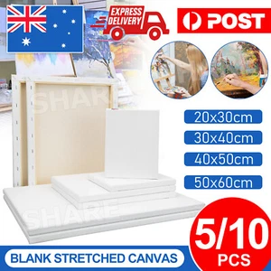 Artist Blank Stretched Canvas Canvases Art Large White Range Oil Acrylic Wood AU - Picture 1 of 13