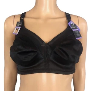 Bali Classic Support Bra Wirefree Soft Cup Black 3820 Full Coverage Size 42C - Picture 1 of 8