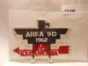 AREA 9-D CONCLAVE 1962 CAMP KARANKAWA F2189 - Picture 1 of 1