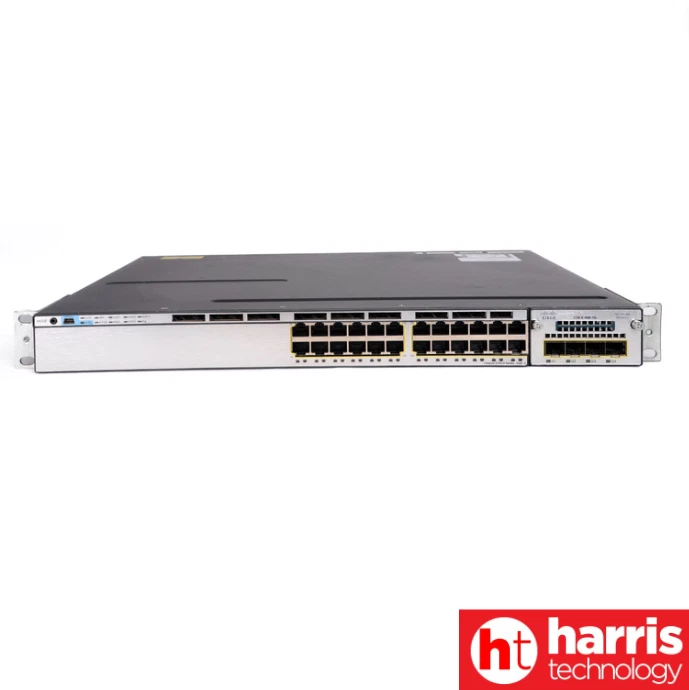 Cisco Catalyst WS-C3750X-24P-S POE+ C3KX-NM-1G Switch with PSU - Image 1 of 3