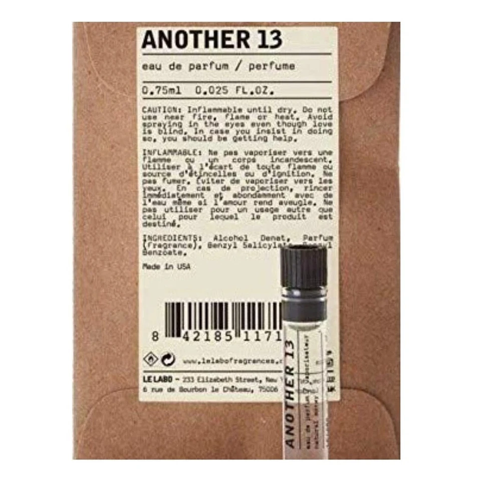 Le Labo "Other 13" Eau de Parfum Splash Muestra Vial 0.025 oz/0.75 ml Nuevo Foto 1 de 1