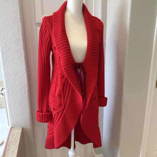 Raro cappotto cardigan rosso Valentino maglione spesso maglia media