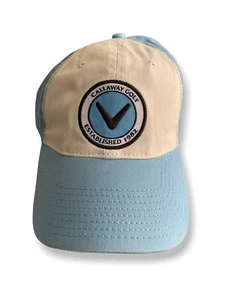 Callaway Golf Hat Cap Blue And White Adjustable Strap-back Lote Of 2 One Size - Picture 1 of 6