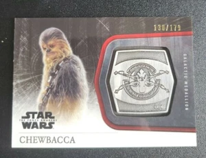 2015 Star Wars: The Force Awakens Series 1 Medallions Silver /179 Chewbacca M-10 - Picture 1 of 4