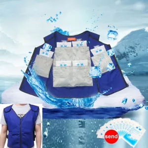 Body Cooling Vest Workwear Summer Sunstroke Anti High Temperature W/ 20 Ice Bags - Picture 1 of 13