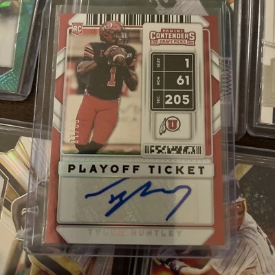 Tyler Huntley 2020 Panini Contenders Draft Playoff Ticket AUTO #319 RC #d 2/18 - Image 1 of 3