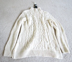 Maglione donna Lauren Ralph Lauren bianco maglia cavo XL nuovo con etichetta - Foto 1 di 17