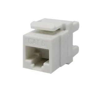 Keystone Jack Cat6 White Network Ethernet 110 Punchdown 8P8C 180° - 5 pack - Bild 1 von 5