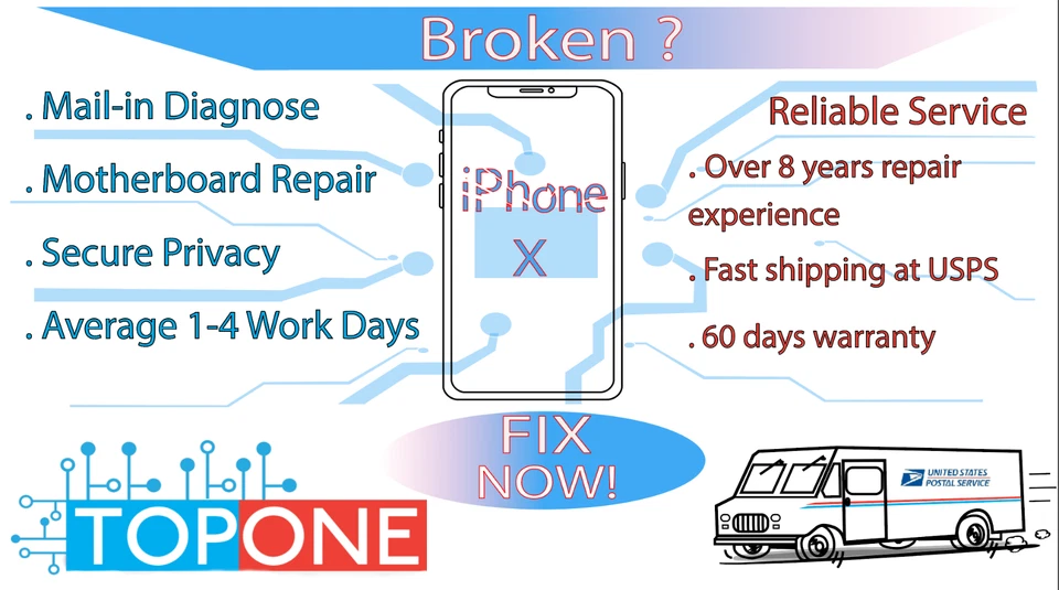 iPhone X | Bucle de reinicio/arranque | Encendido/apagado - Servicio de reparación de placa lógica Foto 1 de 1