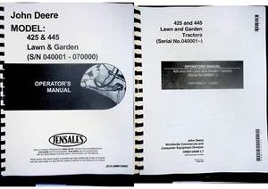 John Deere 425 445 Tractor Owners Operators Manual Garden Tractor - Picture 1 of 8