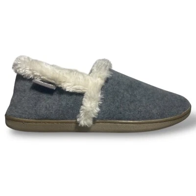 Zapatillas Minnetonka Mocasín Para Mujer 8-9 Dina Gris Imitación Piel Suela Dura Ropa de Salón Foto 1 de 4