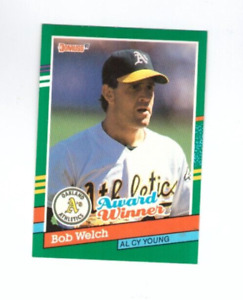 1991 Donruss Baseball Card #727 Bob Welch Athletics Award Winner AL Cy Young