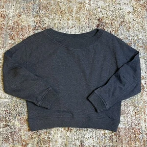 GB Girls Gray Crop Style Sweatshirt XL Youth Unique Neckline Long Sleeve - Picture 1 of 7