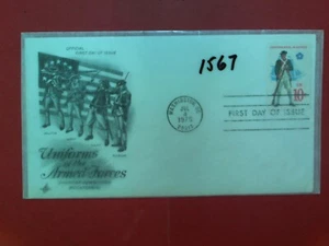 U. S. Stamp FDC # 1567- Militia Uniforms -  ArtCraft cachet- comb. shipping - Picture 1 of 1