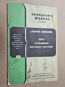 Cortador rotativo John Deere Operators Manual 207 Gyramor OM-W36-857 - Imagen 1 de 3