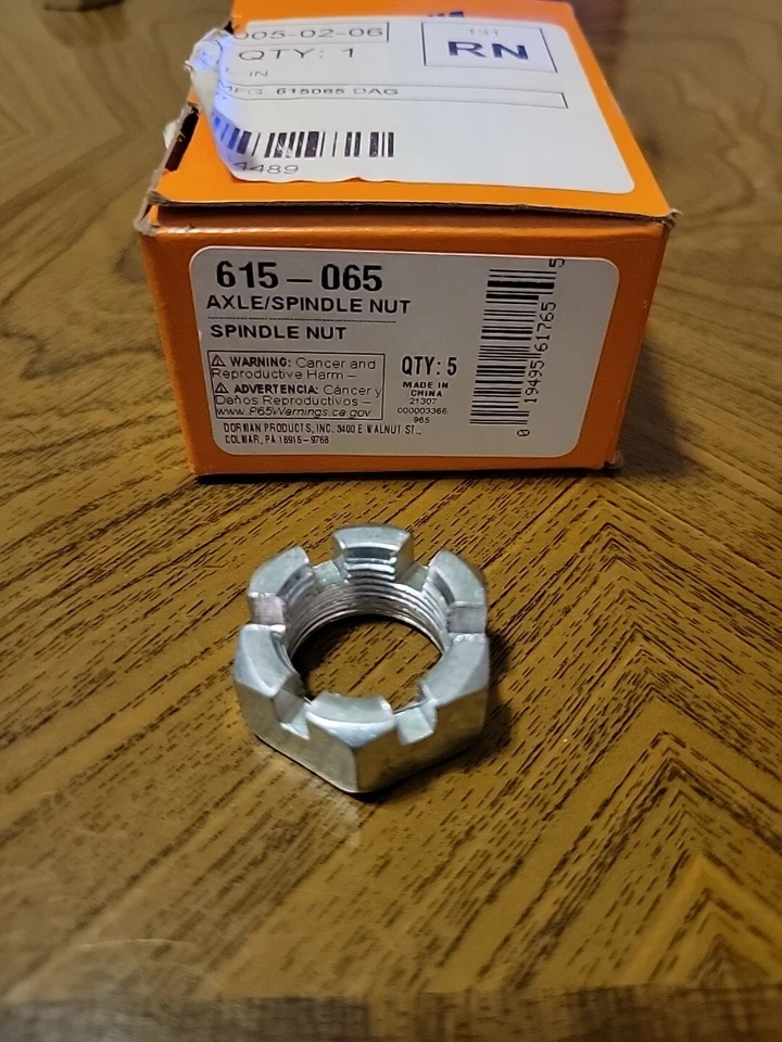 (1) One Dorman 615-065 Spindle Nut 3/4 In.-20 Hex 1-1/16 In. - Image 1 of 4