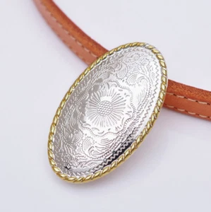 5 piezas 47×29mm Cuerda de Oro Occidental Borde Floral Grabado Ovalado Conchos Artesanal Hágalo usted mismo - Imagen 1 de 10