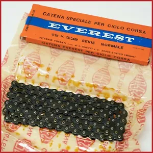 NUEVO DE LOTE ANTIGUO BICICLETA DE CARRETERA ANTIGUA EVEREST NORMAL CADENA ITALIANA 1/2X3/32 DE COLECCIÓN 6s 7s - Imagen 1 de 4