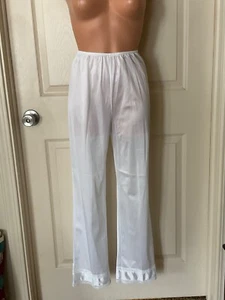 Vintage Sears Pettipants Pants Slip Panties White Satin Nylon Lace Trim Sz Small - Picture 1 of 6