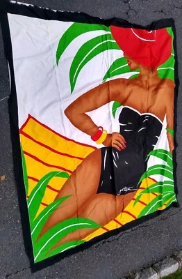Banner publicitario Gottex de colección estampado envolvente de natación al por menor 60" x 42" para mujer tomando el sol algodón Foto 1 de 3