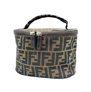 FENDI Zucca Vanity Bag Hand Bag Pouch Canvas Authentic - Picture 1 of 24
