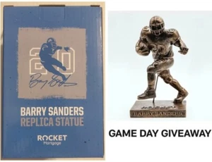 BARRY SANDERS REPLICA STATUE NFL FOOTBALL 1-7-24 DETROIT LIONS GAME GIVE AWAY! - Picture 1 of 7