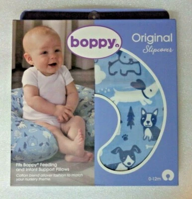 Boppy Original Nursing Pillow Slipcover - Blue Dog, NEW in box - Image 1 of 2