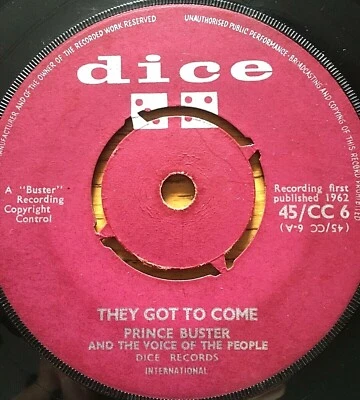 PRINCE BUSTER ~ They Got To Come / These Are The Times ~ DICE 45/CC6 7in HEAR - Image 1 of 4