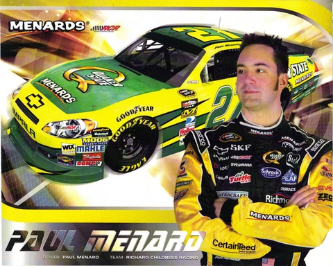 PAUL MENARD 2011 QUAKER STA TE #27 NASCAR POSTCARD Cover