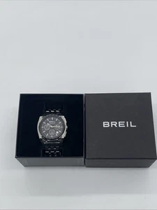 Breil Watch Men Chronograph 42mm Silver Tone Date Black Dial New !! - Picture 1 of 5