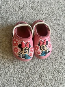 Crocs Minnie Mouse Fur Lined Pink Clogs Toddler Size 7 Slip Ons Disney Girls C7 - Picture 1 of 6