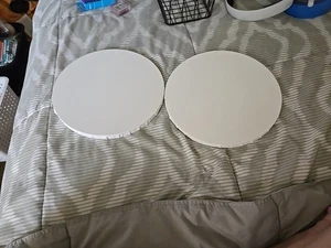 10" Zoll Künstler Runde Leinwand Grundiert Aufgespannte Leinwand Bereit Zum Malen 2er Set - Bild 1 von 3