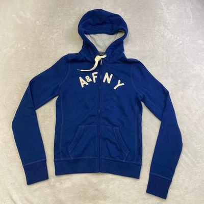 Sudadera con Capucha Cremallera Completa Abercrombie Fitch Para Mujer A&F NY Azul Talla M Foto 1 de 4