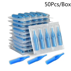 50Pcs Sterile Disposable Tattoo Nozzle Tips Needle Tube Mixed Sizes RT+DT+FT HJ - Picture 1 of 10