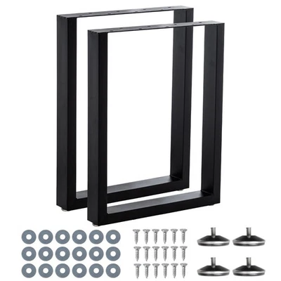 2x Tischkufen Tischgestell Tischbeine Tischuntergestell Stahl Schwarz - Bild 1 von 4