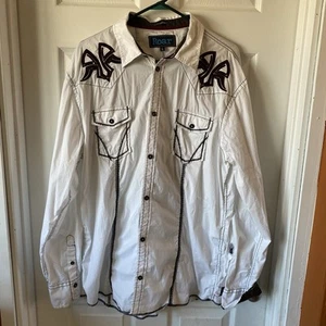 Roar Shirt Men’s Size XXL Signature White Long Sleeve Raven Affliction - Picture 1 of 13
