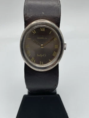 Reloj mecánico raro vintage Gübelin Lady G caja plateada esfera marrón envejecida  Foto 1 de 4