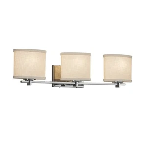 Justice Design Group FAB-8443-30-CREM Textile 3 Light 27"W - Chrome - Picture 1 of 1