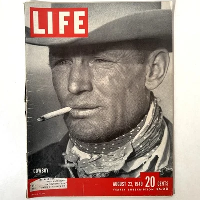 Life Magazine Vintage August 22 1949 Cowboy Texas Traditions Jimmy Steward Cover - Image 1 of 4
