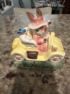 Going Avon Calling Collectible Figurine Bunny Rabbit Spring Car - Picture 1 of 7