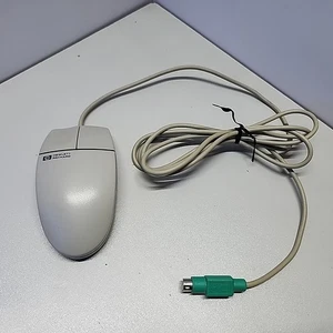 VINTAGE HP Ball Mouse M-S34 / 5182-8864 6 Pin Mini DIN 2 Button Gray - TESTED - Picture 1 of 10