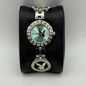 Playboy Time Ladies Quartz Watch Crystal Bezel Bunny Logo Steel Working 26mm - Picture 1 of 17
