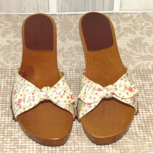 RALPH LAUREN BRIGHT DITSY FLORAL PRINT WOMENS SLIP ON SANDALS SHOES 7.5 B - NEW - Picture 1 of 5
